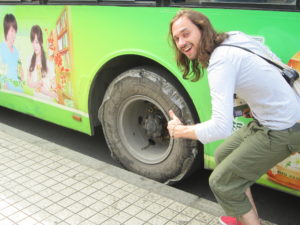 Old Tyre on a bus in Luoyang