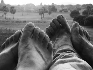 Dirty feet in Bagan