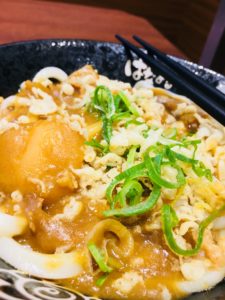 Enjoying Curry Udon in Tokyo