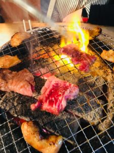 Eating Japanese BBQ in Tokyo