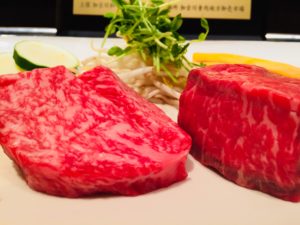 Enjoying Kobe Beef in Kobe. Eat in Japan