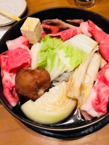 Eating Sukiyaki