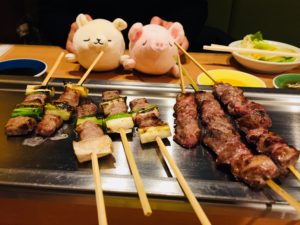 Eating Yakitori in Japan
