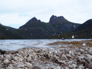 Cradle Mountain from the shoreline of Dove Lake