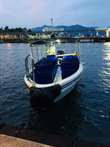 Speedboat ferrying people from Sai Wan to Sai Kung