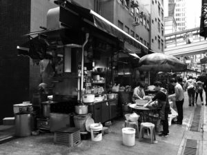 Market stalls in Lan Kwai Fong