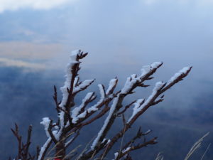 A blizzard at the top of Mashu Dake