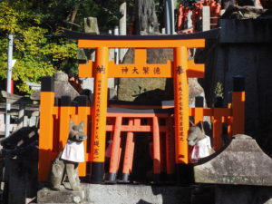 One of the smaller Tori gates at the Inari Shrine