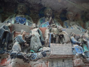 Colourful Buddhist Carvings at Baoding Shan