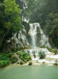 Stunning views of Kuangsi Waterfall