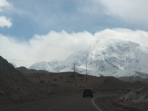Snowcapped peaks on the Karakoram Highway