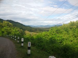 Riding to Kuangsi Waterfall 