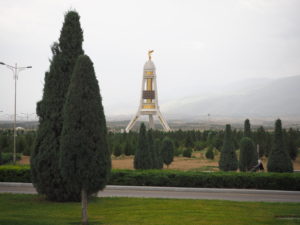 The Monument to Neutrality, Ashgabat, Turkmenistan.