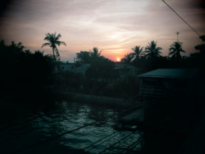 Sunset in the Mekong Delta, Vietnam. 